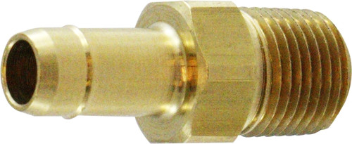 Midland Metal 21023 Adapter, 1/4 in Single Barbed x 1/8 in MNPT, Brass