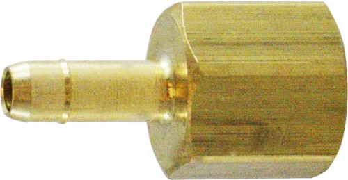 Midland Metal 21043 Single Barb Mini Adapter, 1/4 in Tube OD x 1/8 in FIP, Brass