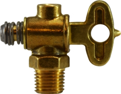 Midland Metal 46067 Truck Drain Cock, 1/8 in Nominal Pipe, MIP, Brass Body