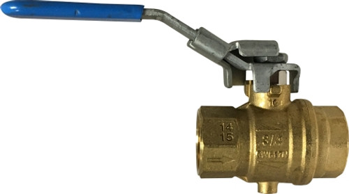 Midland Metal 948135 Vented Exhaust Ball Valve with #10/32 UNP Tap, 1 in Nominal, FPT x FPT, Brass Body
