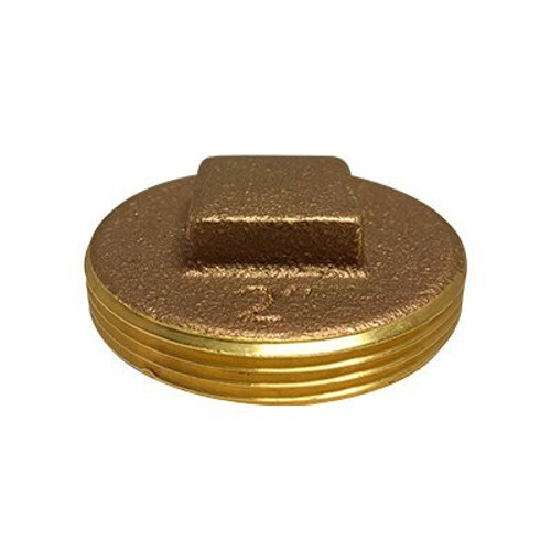 Midland Metal 970330 Raised Head Cleanout Plug, 5 in MPT, Brass