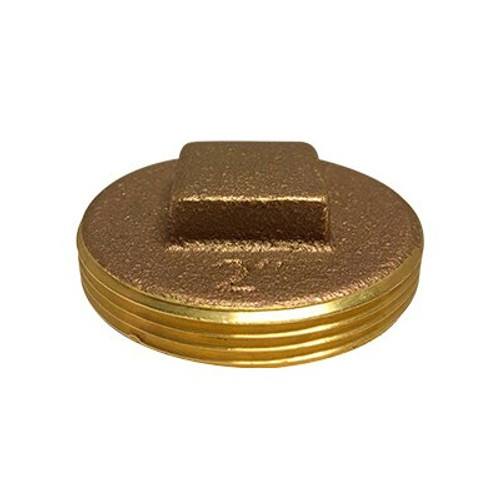 Midland Metal 970333 Raised Head Cleanout Plug, 10 in MPT, Brass