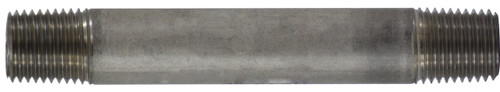 Midland Metal 49035 Welded Pipe Nipple, 1/4 in MPT x 1/4 in MPT, 11 in L, Stainless Steel, SCH 40 Schedule