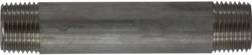 Midland Metal 49064 Welded Pipe Nipple, 1/2 in MPT x 1/2 in MPT, 3 in L, Stainless Steel, SCH 40 Schedule