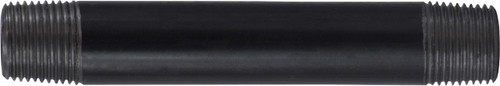 Midland Metal 57053 Welded Pipe Nipple, 3/8 in MPT x 3/8 in MPT, 9 in L, Steel, Black, SCH 40 Schedule