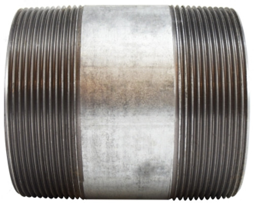 Midland Metal 56226 Welded Pipe Nipple, 4 in MPT x 4 in MPT, 5-1/2 in L, Steel, Galvanized, SCH 40 Schedule