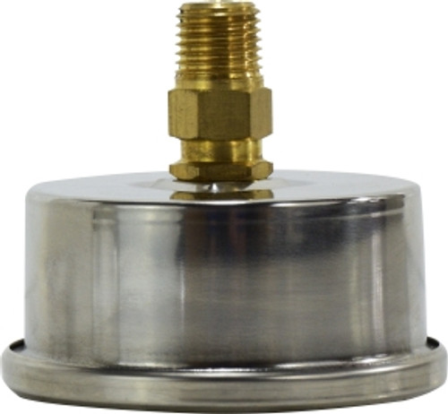 Midland Metal 80201 Pneumatic Pressure Gauge, 2-1/2 in Dial, 0 to 15 psi Measuring Range, +/-1.5 % Accuracy
