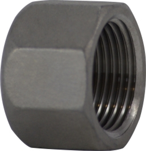 Midland Metal 62076 Barstock Hex Cap, 1/4 in FPT, Stainless Steel, 150 lb