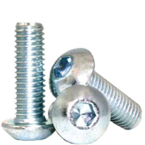 1/4"-28x3/4"(FT) - BUTTON SOCKET CAPS FINEALLOY ZINC-BAKECR+3, Qty 100