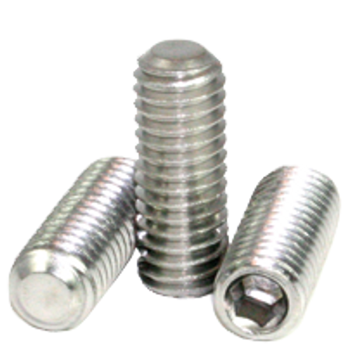 3/8"-16 x 1" Socket Set Screws, Flat Head Point, 18-8 Stainless Steel, Coarse, Qty 100
