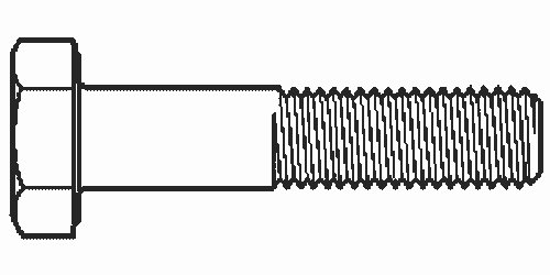 M24-3.00 x 120 mm Metric Hex Cap Screws, Class 8.8, Coarse, Partially Threaded, Medium Carbon, Plain, DIN 931 / ISO 4014, Qty 10