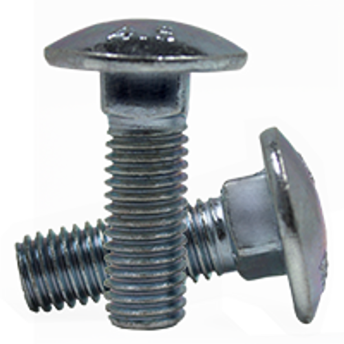 M12-1.75 x 50 mm Metric Carriage Bolts, Zinc Cr+3, Grade 4.6, Coarse, Fully Threaded, DIN 603, Qty 15