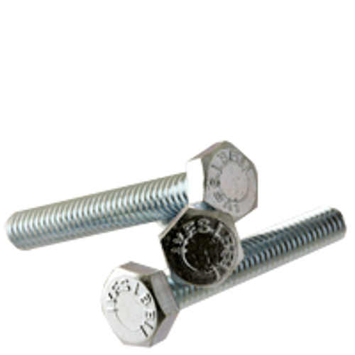 1/4"-20 x 3 1/2" Hex Tap Bolts, Zinc Cr+3, Grade 5, Fully Threaded, Medium Carbon, Qty 50