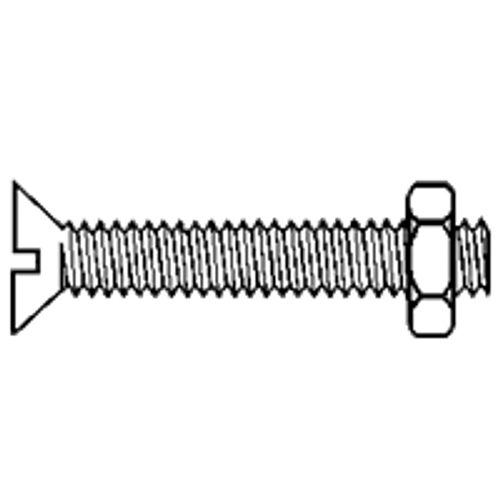 3/16"-24 x 2 1/2" Stove Bolts, Slotted Flat Head, Zinc Cr+3, Qty 100