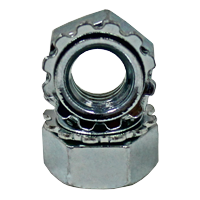 M6-1.00 Lock Nuts, External Tooth K-Lock, Zinc Cr+3, Class 8, Qty 400