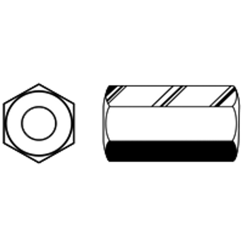 1/2"-13xW3/4"xL1 3/4" HEX COUPLING NUTS A563 GRADE A PLAIN, Qty 30