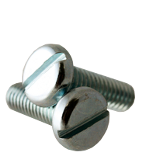 1/4"-20 x 1/2" Machine Screws, Slotted Pan Head, Zinc Cr+3, Fully Threaded, Qty 100