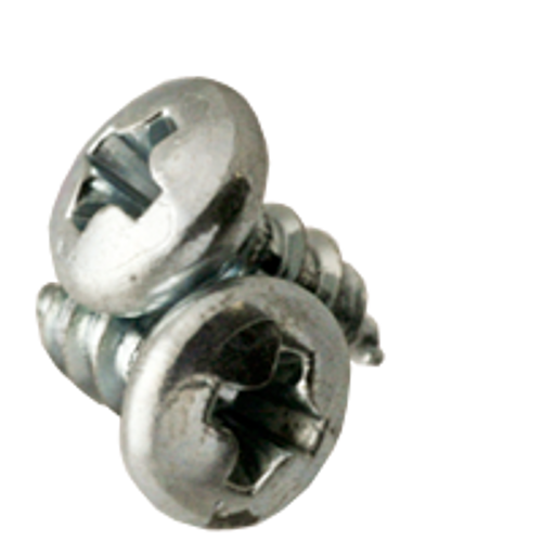 #12-14 x 1" Phillips Flat Head Tapping Screws, Type AB, Zinc Cr+3, Qty 1000