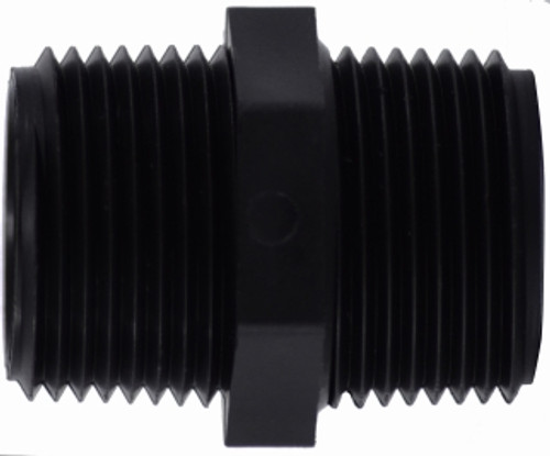 Midland Metal 28801P Hex Nipple, 4 in MPT x 4 in MPT, Polypropylene, Black