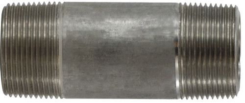 Midland Metal 51122 Seamless Pipe Nipple, 1-1/4 in MPT x 1-1/4 in MPT, 2-1/2 in L, Stainless Steel, SCH 80 Schedule