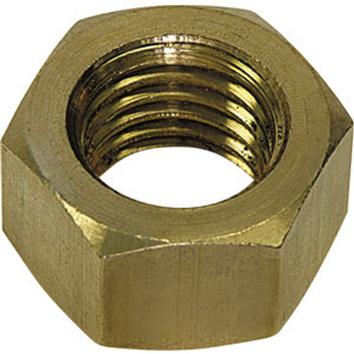 3/8"-24 Finished Hex Nut, Brass, Pack of 100, Qty 1