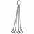 ACCO CHAIN 3/8" FOUR LEG CHAIN SLING OBLONG SLING HOOKS 5'