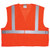 MCR SAFETY CLASS II FLUORESCENT ORANGE TEAR-AWAY POLY MESH