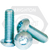 M6-1.00 x 40 mm Button Head Socket Cap Screw, Class 12.9, ISO 7380 Mechanical Zinc Cr+3, Fully Threaded, Qty 1500