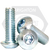 1/4"-28 x 3/8" UNF Button Socket Caps, Fine, Alloy, Zinc-Bake Cr+3, Fully Threaded, Qty 100