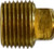 Midland Metal 28088 Barstock Square Head Plug, 3/4 in FNPT, 1.09 in, Brass