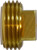 Midland Metal 30026 Square Plug, 3/4 in MGH, Brass