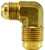 Midland Metal 10416 90 deg Reducing Elbow, 3/8 in SAE 45 deg Male Flared x 1/4 in SAE 45 deg Male Flared, Brass