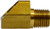 Midland Metal 12073 45 deg Elbow, 1/4 in Female Inverted Flared x 1/8 in MNPTF, Brass