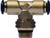 Midland Metal 20112N Swivel Branch Tee, 1/2 in Push-In Tube x 1/4 in MNPT Global x 1/2 in Push-In Tube, Brass