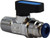 Midland Metal 28407 Mini Ball Valve, 1/4 x 1/8 in Nominal, Push-Fit x MNPT, 250 psi Pressure, Brass Body