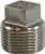 Midland Metal 63656 Cored Square Head Plug, 1-1/4 in MPT, Stainless Steel, 150 lb