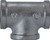 Midland Metal 64259 Pipe Tee, 2-1/2 in FPT x 2-1/2 in FPT x 2-1/2 in FPT, Iron, Galvanized, 150 lb
