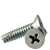 #10-24 x 1" Phillips Pan Head Thread Cutting Screws, Type F, Zinc Cr+3, Fully Threaded, Qty 100