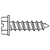 #8-15 x 2" Self-Tapping Screws, Slotted Indent Hex Washer Head, 304 Stainless Steel, Type A, Fully Threaded, Qty 500