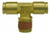 Midland Metal 20607 Branch Tee, 1/2 in Push-In x 1/2 in Push-In x 1/4 in MPT, Brass