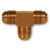 Mid-America Fittings 244X6 Barstock Union Tee, 3/8 in SAE 45 deg Flared x 3/8 in SAE 45 deg Flared x 3/8 in, Brass