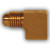 Mid-America Fittings 250X4 90 deg Barstock Elbow, 1/4 in SAE 45 deg Male Flared x 1/8 in FPT, Brass