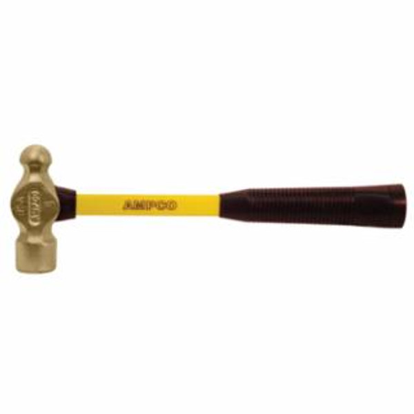 AMPCO SAFETY TOOLS 1 LB. BALLPEEN HAMMER W/FBG HANDLE