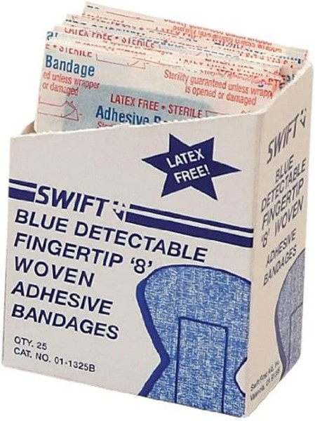 SWIFT BXS BLUE DETEC FINGERTIP8 WVN  A BX =25 BANDAGES