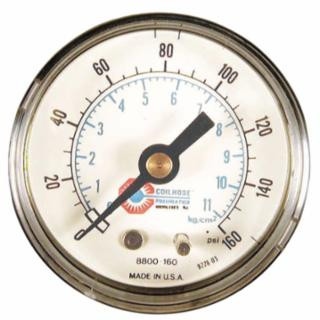 COILHOSE PNEUMATICS 15060 2" PRESSURE GAUGE0-160PSI 1/4" BACK M