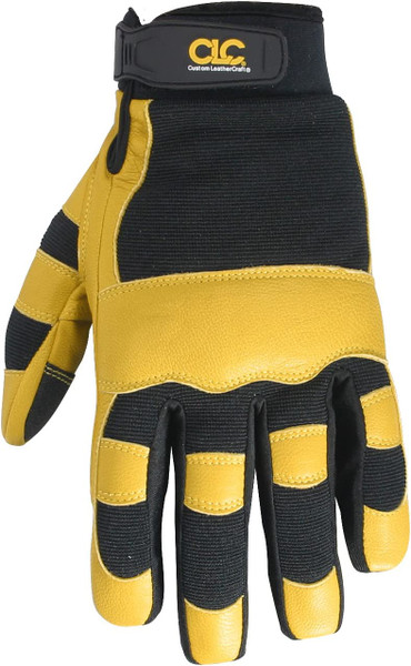 CLC CUSTOM LEATHER CRAFT TOP GRAIN GOATSKIN HYBRID PREM LEATHER GLOVE MED
