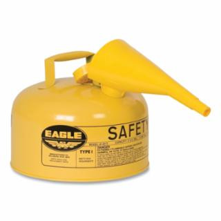 EAGLE 2 GAL. METAL YELLOW TYPE1 SAFETY CAN W/F-15 FUN.