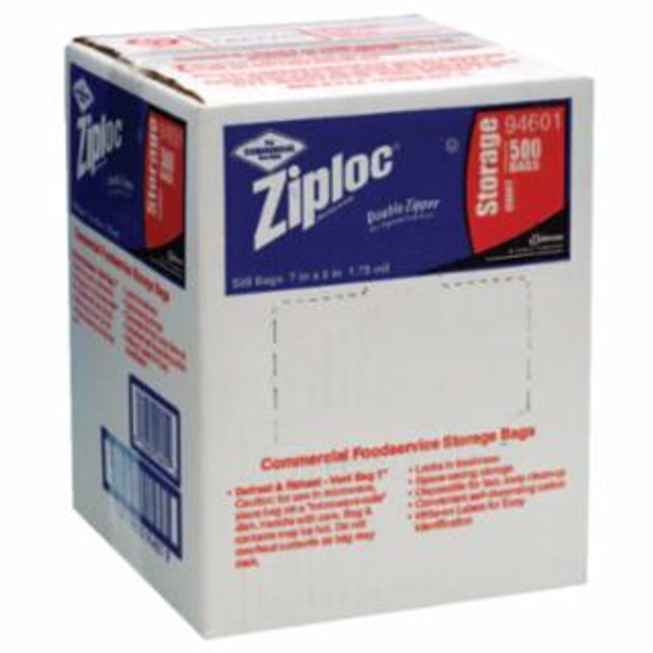 ZIPLOC CASE/500 ZIPLOCK BAGS QUART STORAGE 1.75 MIL