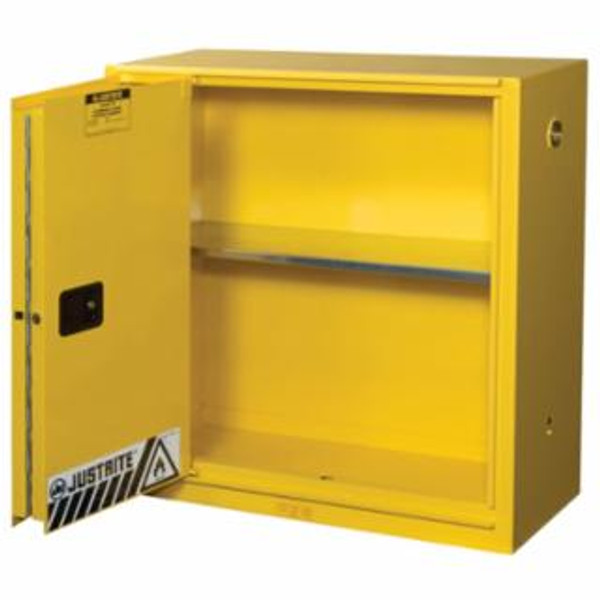 JUSTRITE 30 GAL YLW SAFETY CABINET 1-SLIDING DOOR