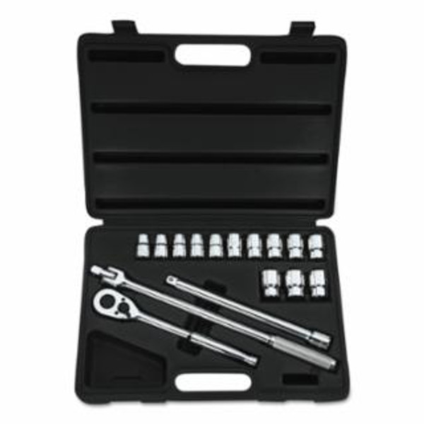 STANLEY 17 PC. 1/2" DR. METRIC SOCKET SET 6 POINT GLOBAL